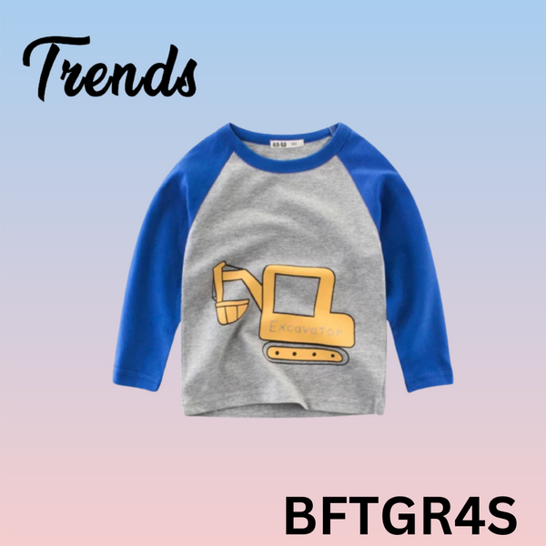 Children's Boys & Girls  Full sleeves T-Shirt Ash and Royelblu