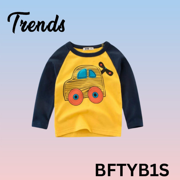 Children's Boys & Girls  Full sleeves T-Shirt Yellow and Black