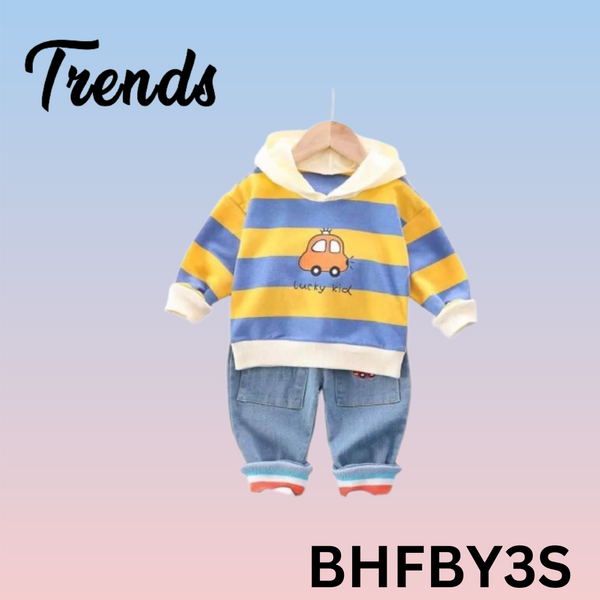 Premium Children's Hoodie And Denim Pants Two-Piece Sets