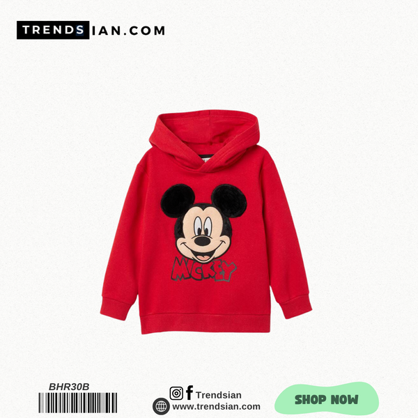 Kids  Hooded  Boys & Girls mickey mouse red