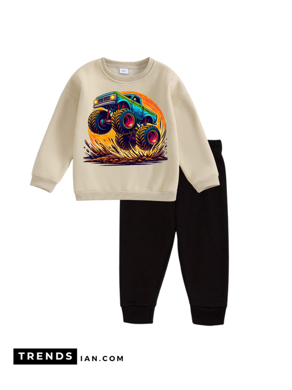 Race car Sweatshirt Children's Two-Piece Sets Rkb